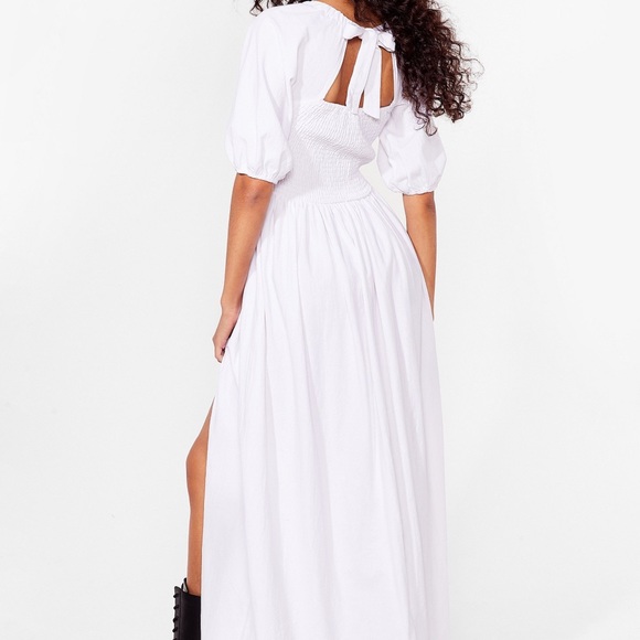 Puff Sleeve Shirred Maxi Dress - Picture 3 of 8